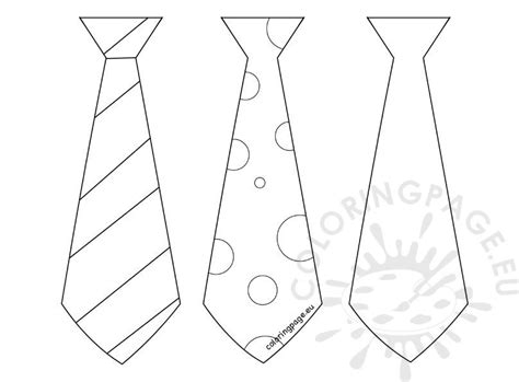 Bowtie coloring page that you can customize and print for kids. Father's Day craft Three Tie template - Coloring Page