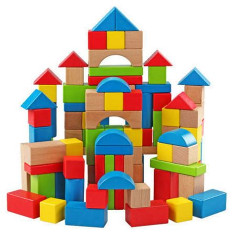100pcs Wooden Building Blocks Set Kids Educational Toys Colorful