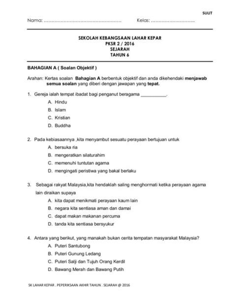 Menyadarkan umat bahwa semua di bawah kuasa allah. Soalan Akhir Tahun Sejarah Tahun 6 : Required fields are ...