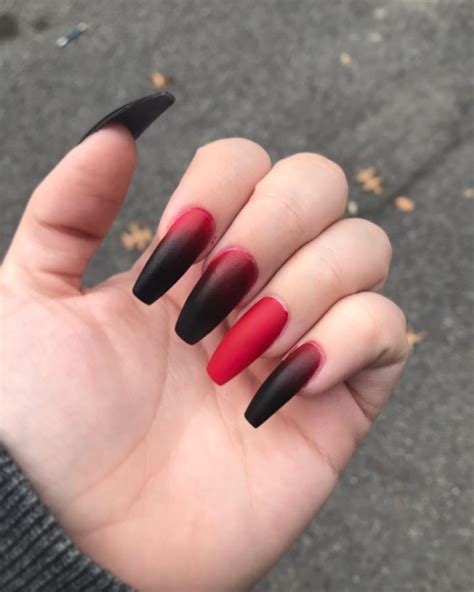 Updated 35 Stunning Red And Black Ombre Nails