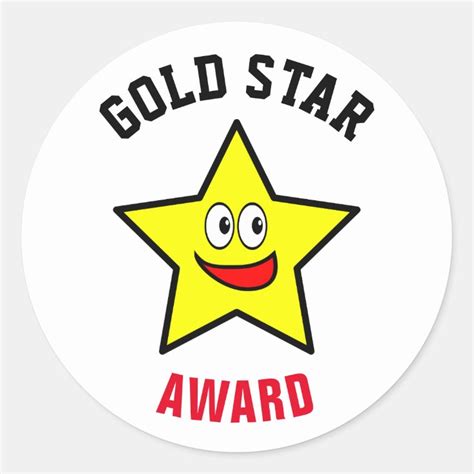Gold Star Award Winner Classic Round Sticker Zazzle