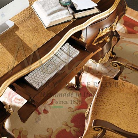 Classic Made In Italy Luxury Baroque Style Writing Desks Office