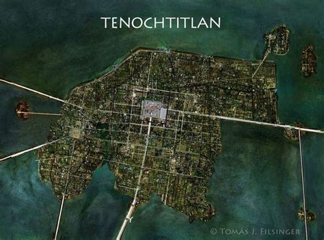 An Aerial View Of The City Of Tenochtitian