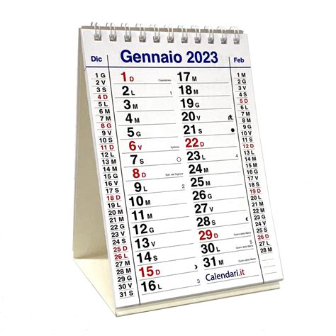 Calendario 2023 Con 12 Mesi A Caselle Tabellare Mensile Calendariit