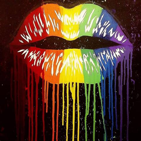 Abstract Lgbt Lgbtq Gay Lesbian Pride Rainbow Drip Lips Canvas Etsy