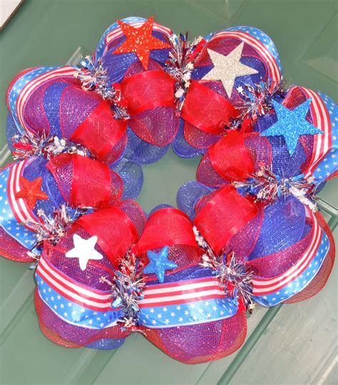 Approx 24 Red White And Blue Mesh Wreath Crafts To Do Mesh