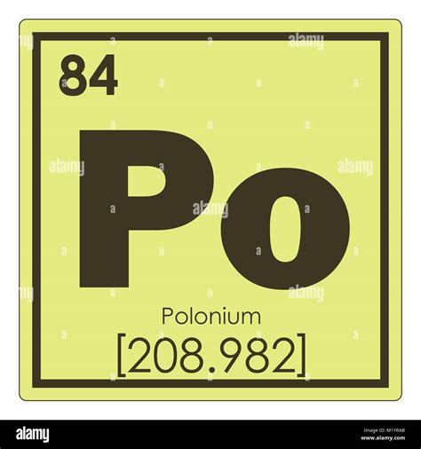 Polonio Elemento Químico Tabla Periódica Ciencia Símbolo Fotografía De