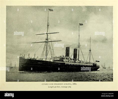 Cunard Line Dampfschiff Aurania 1882 Länge 470 Fuß Tonnage 7269 Aus Dem