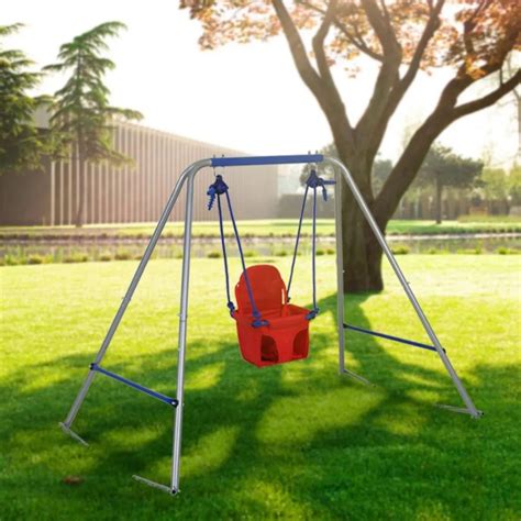 Hlc 55 Ft High Toddler Baby Swing Seat With Frame For 1 To 3 In Patio