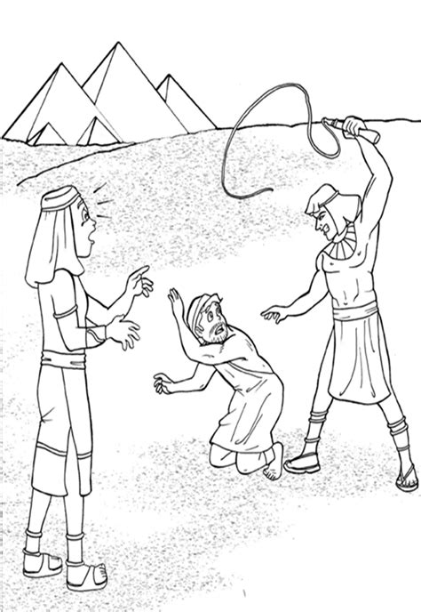 Moses Kills Egyptian Coloring Page Coloring Pages