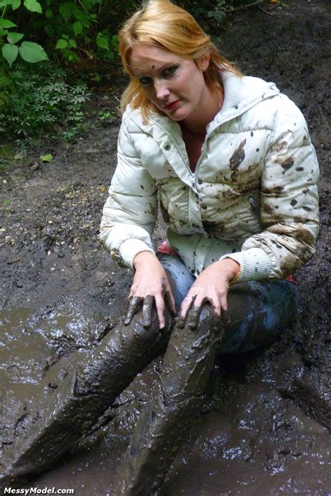 Sexy Thigh Boots In Mud Messy Wet Wet Clothes Mud Wet Wet Wet