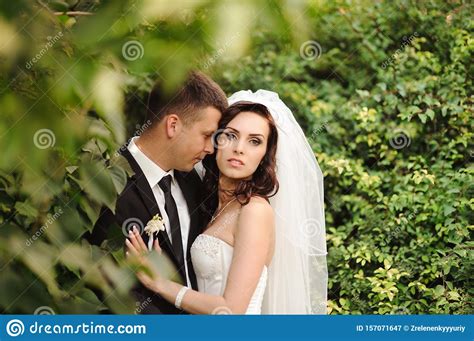 Happy Bride And Groom On Their Wedding Stock Image Image Of Event