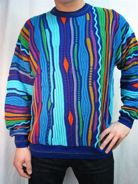 Mens 80s Kingsport Colorful Cosby Sweater Xlt