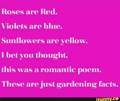 Roses Are Red Violets Are Blue Sunﬂowers Are Yellow 1 Bet You