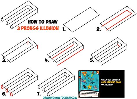 A B C Learning How To Draw Optical Illusions Step By Step For Kids