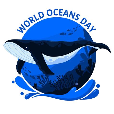 Oggi, 8 giugno 20202, è la giornata mondiale degli oceani. Giornata mondiale degli oceani con la balena nell'oceano ...