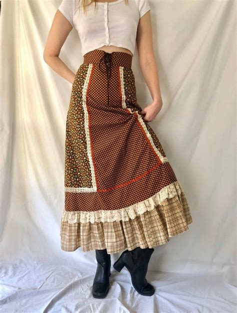 This Is A Classic Gunne Sax Prairie Skirt From The 1970s Features A
