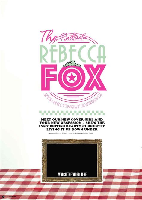 Rebecca Fox Front Magazine Uk Issue 191