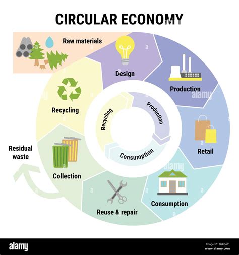 Infografía de economía circular Modelo de negocio sostenible Esquema