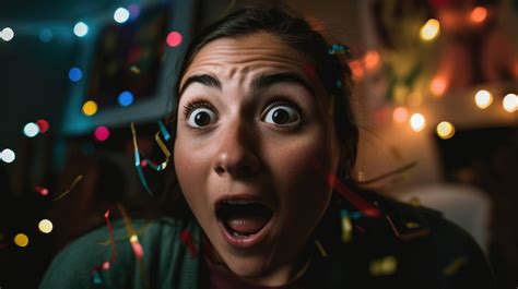 A Persons Surprised Face Upon Seeing Their Surprise Birthday Party