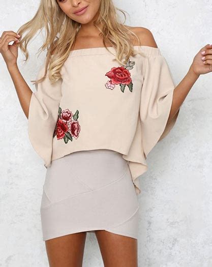 Off Shoulder Blouse With Flare Sleeves Buy Womens Clothing Zorket