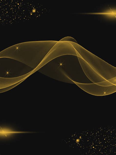 Beautiful And Simple Black Gold Light Effect Ribbon Dream Background