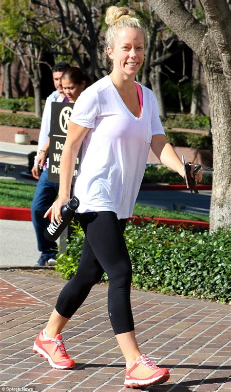 Kendra Wilkinson Hits The Gym Again In Neon Pink Vest Top Daily Mail