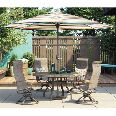 Our outdoor patio furniture collections reflect a variety of styles including deep seating, dining and café. Homecrest Harbor Sling Patio Dining Set with Sandstone ...