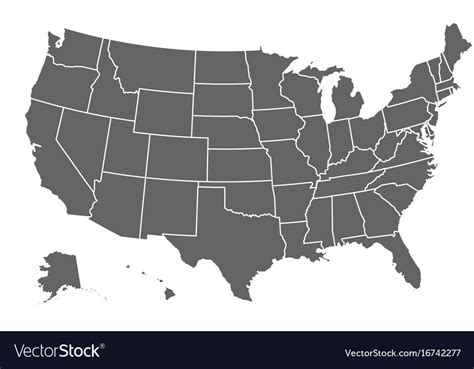 Map Of The United States Of America Royalty Free Vector