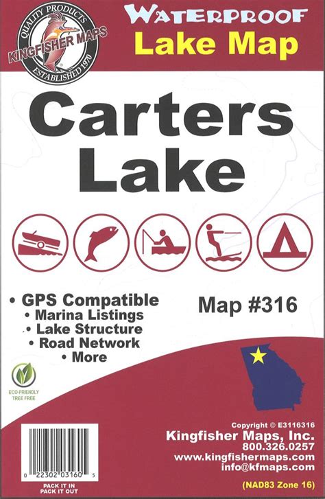 Carters Lake Map By Kingfisher Maps Inc