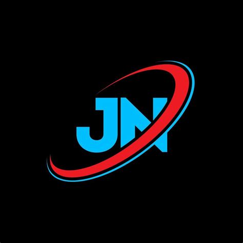 Jn J N Letter Logo Design Initial Letter Jn Linked Circle Uppercase Monogram Logo Red And Blue