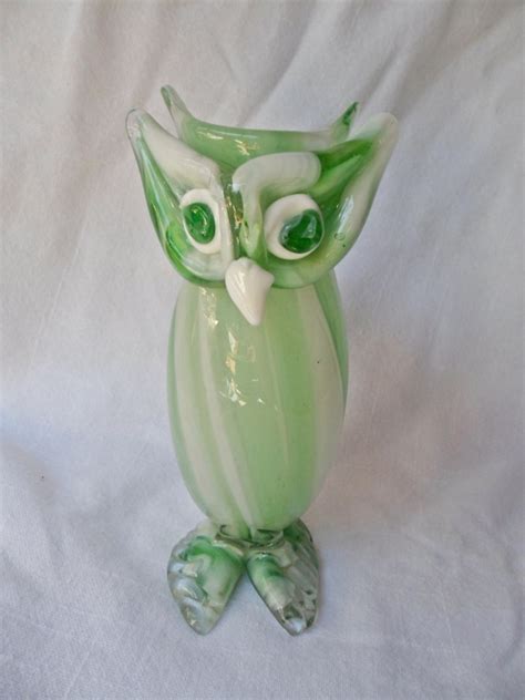 Vintage Murano Art Glass Owl Vase