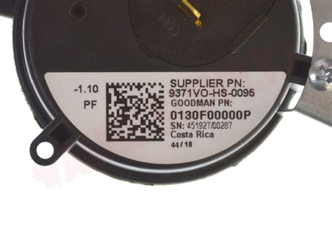 0130f00000p Goodman Furnace Pressure Switch Amre Supply