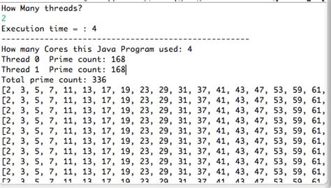 Square a number with the math.pow method(which is basically raising the number to the power of 2). java - Find prime numbers in an array using multithreading ...