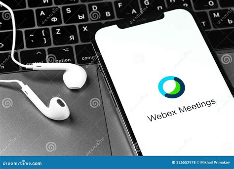 Webex Meetings Icon Mobile App On Display Smartphone Editorial Stock