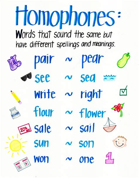 Homophones Anchor Chart Etsy