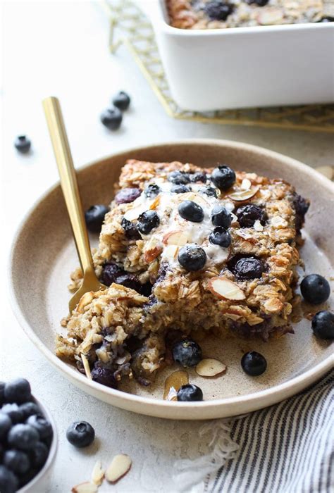 Healthy Blueberry Baked Oatmeal Gluten Free The Real Food Dietitians