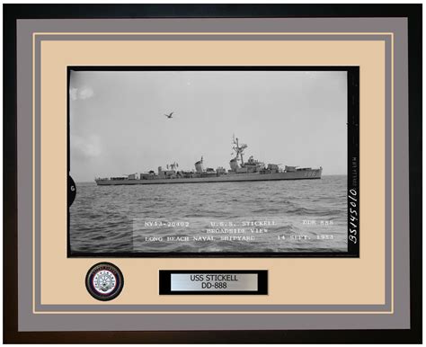 Uss Stickell Dd 888 Framed Navy Ship Photo Burgundy Navy Emporium