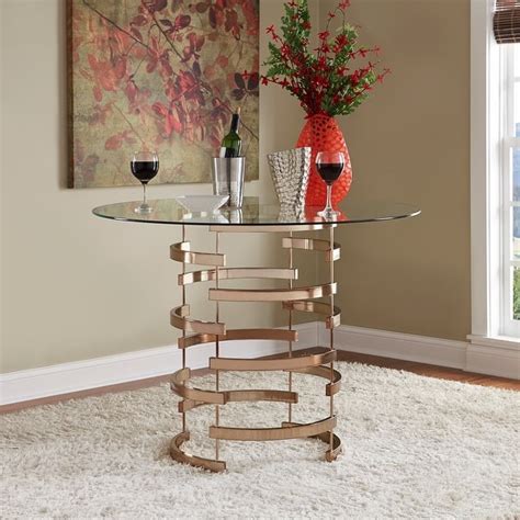 Nova Round Glass Top Vortex Iron Base Counter Height Table By Inspire Q Bold Overstock 13777416