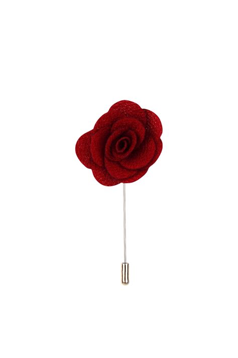 Red Rose Flower Lapel Pin Gotie