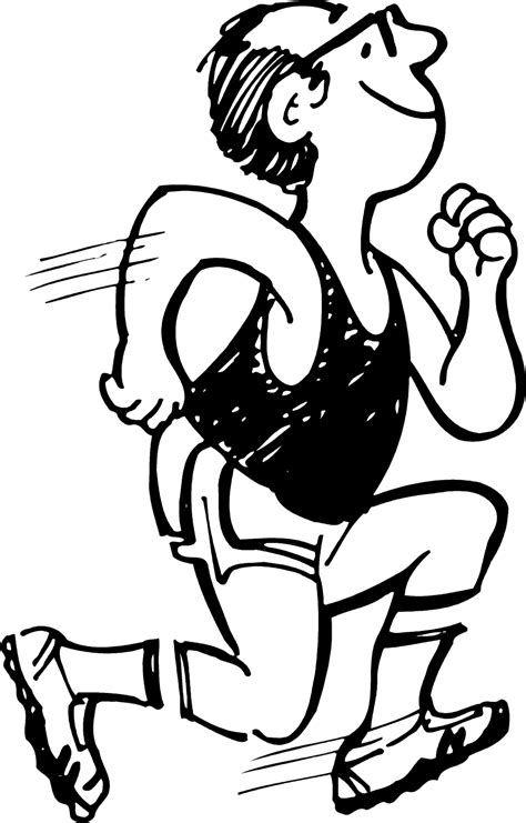 Cartoon People Running Up Hills Sketch Coloring Page