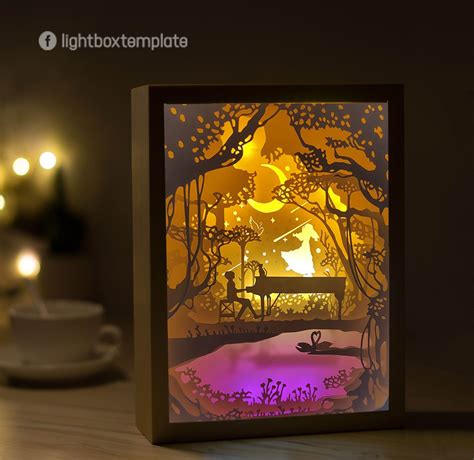 Piano Paper Cut Light Box light boxes Digital SVG - Deer store