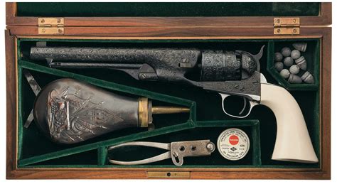 Cased Engraved Colt Model 1860 Army Revolver Rock Island Auction