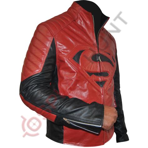 superman smallville black leather jacket superman man of steel leather jacket