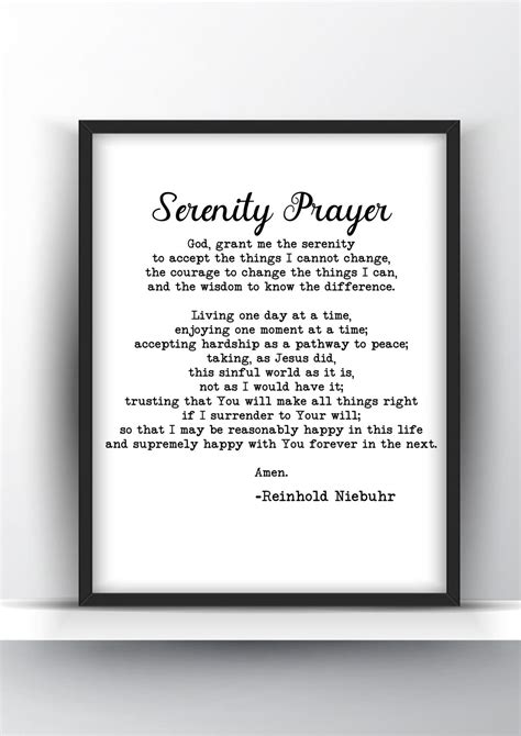 Serenity Prayer By Reinhold Niebuhr Printable And Poster Shark Printables