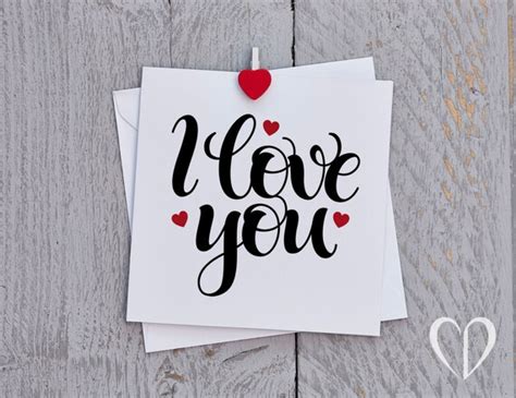 I Love You Card Typographic Card Card For Him Card For Her Etsy