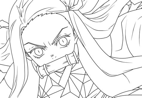 Dibujos de Pequeña Nezuko para Colorear para Colorear Pintar e