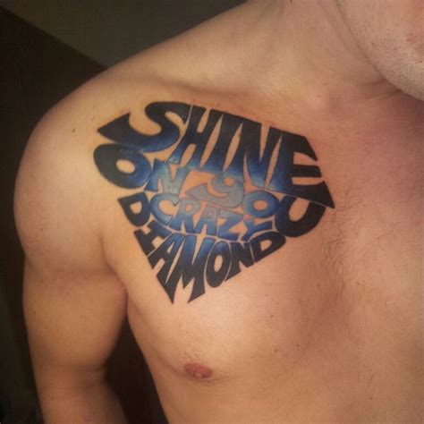 Tattoos do not have the stigma that they did 30 or 40 years ago. Shine on you crazy diamond tattoo. YES. I love the blue in ...