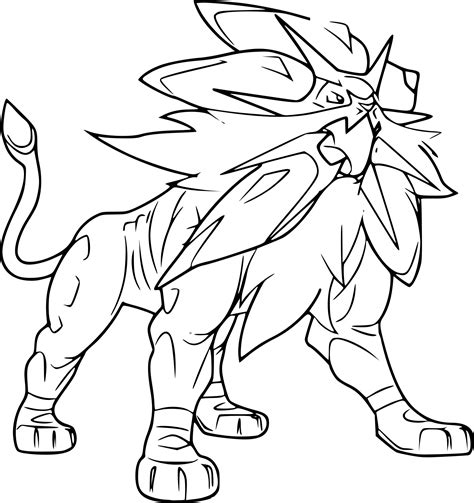 Coloriage Solgaleo Pokemon à Imprimer