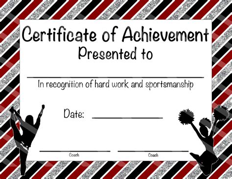 Free Printable Cheerleading Certificate Template Printable Templates